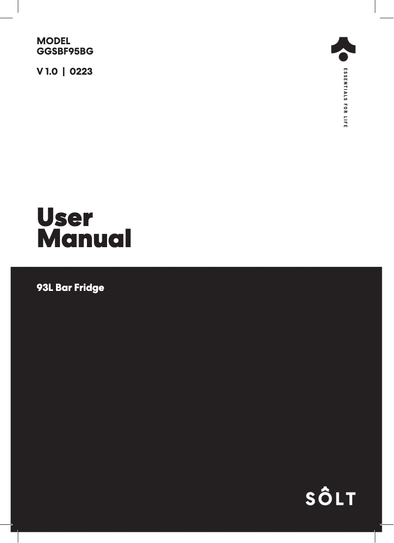 Image de la première page du manuel de l'appareil GGSBF95BG