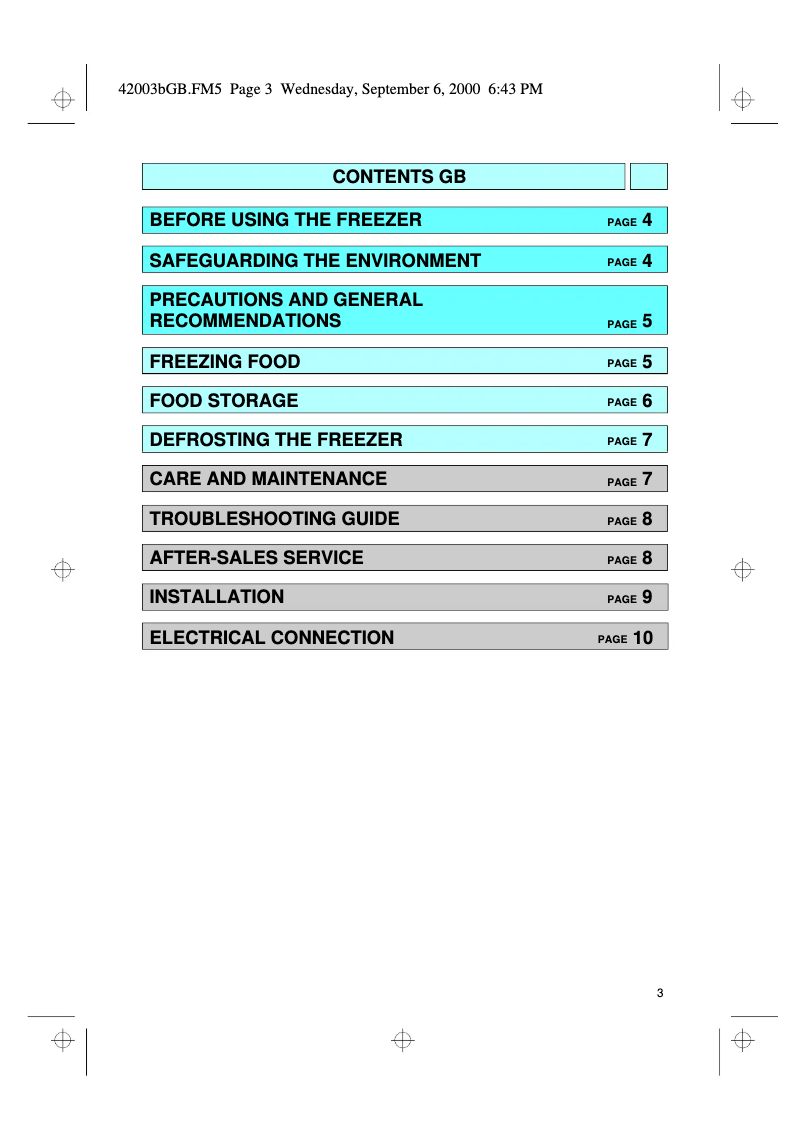 Page 1 de la notice Manuel utilisateur Whirlpool AFG 541/G