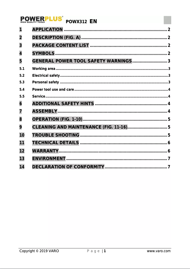 Página 1 del manual Manual de usuario PowerPlus POWX312