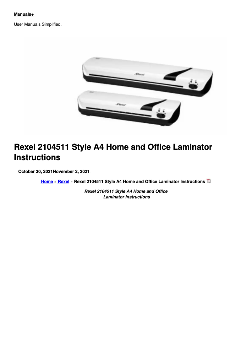 Page 1 de la notice Manuel utilisateur Rexel Style A4