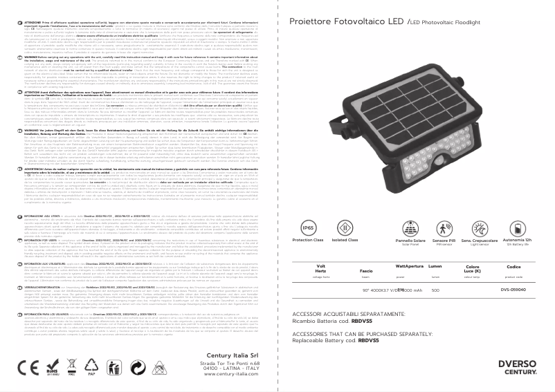 Imagen de la primera página del manual del dispositivo DVS-059040