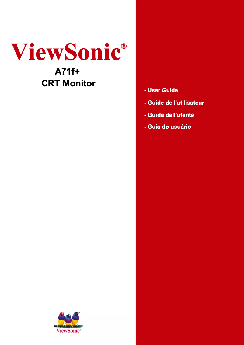 Page 1 de la notice Manuel utilisateur Viewsonic A71f Plus