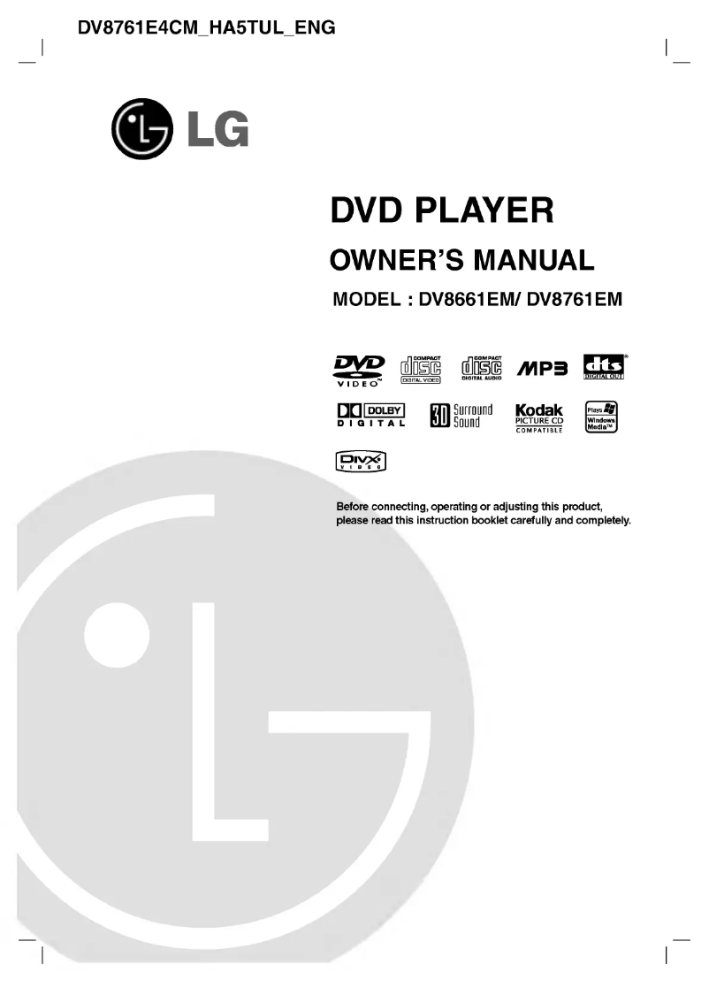 Image de la première page du manuel de l'appareil DV8761EM
