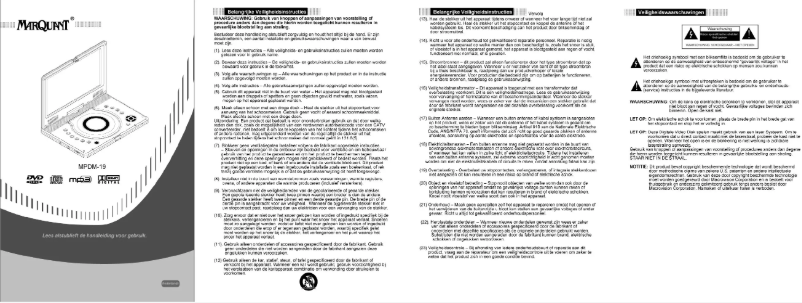 Page 1 de la notice Manuel utilisateur Marquant MPDM19