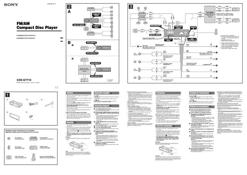 Imagen de la primera página del manual del dispositivo CDX-GT710