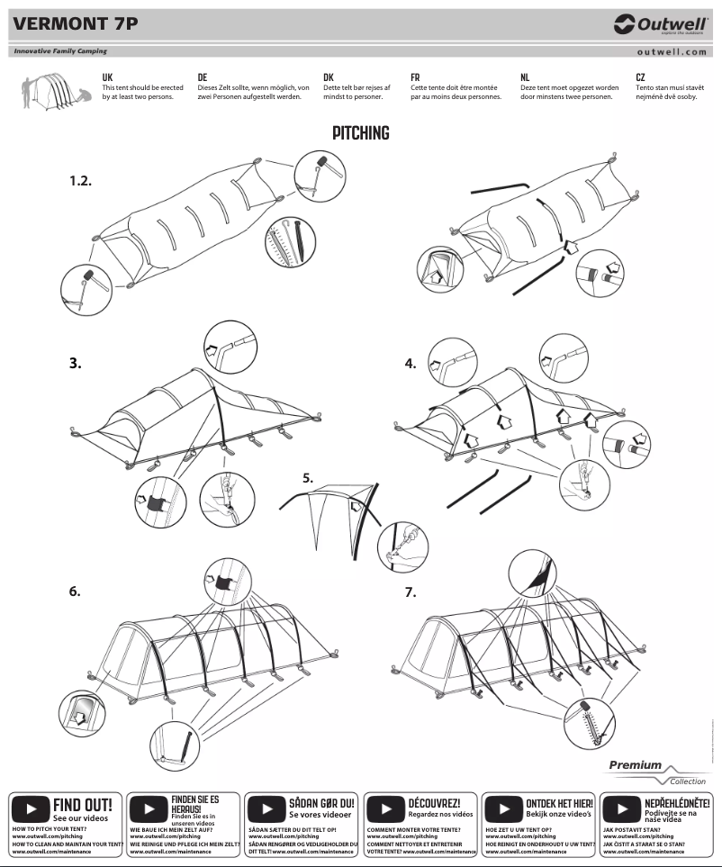 Page 1 de la notice Manuel utilisateur Outwell Vermont 7P