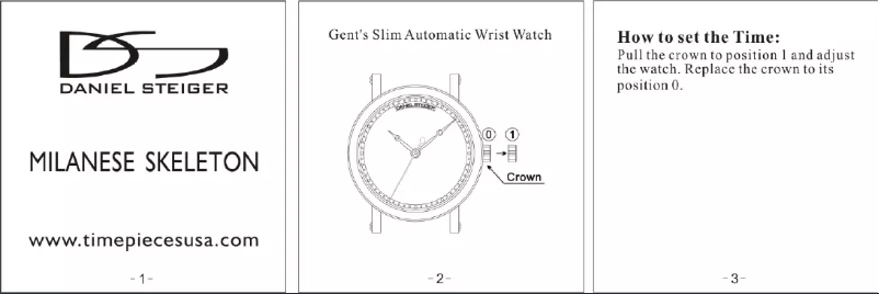 Page n°1 - Manuel utilisateur Daniel Steiger Milanese Skeleton