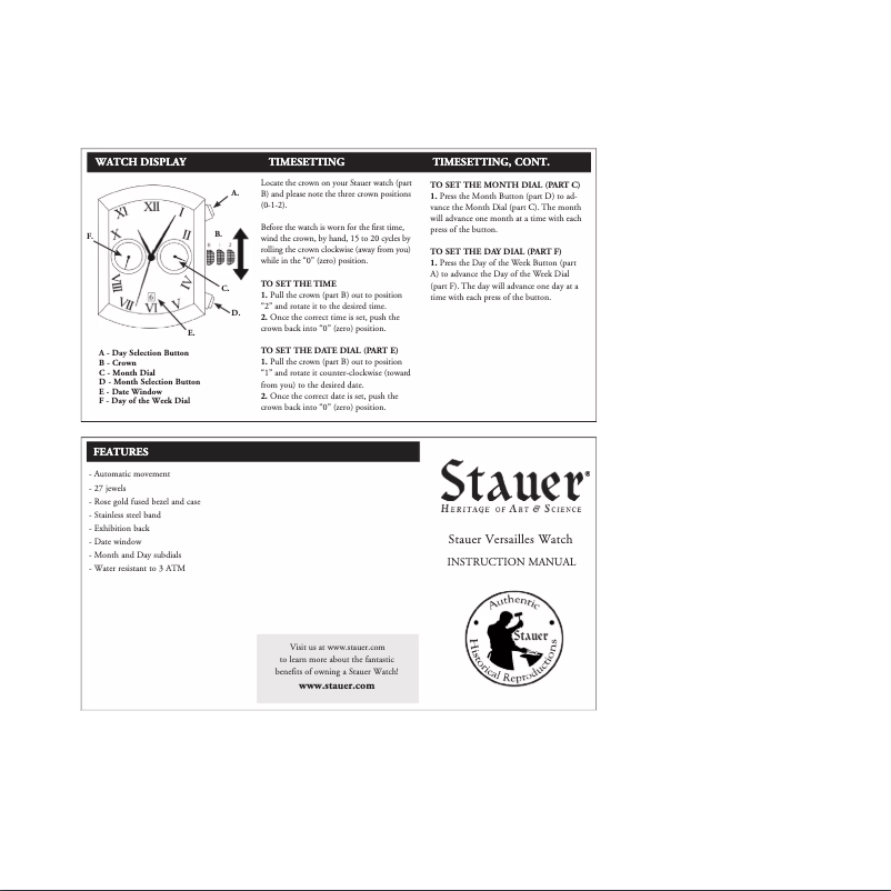 Page n°1 - Manuel utilisateur Stauer 33204