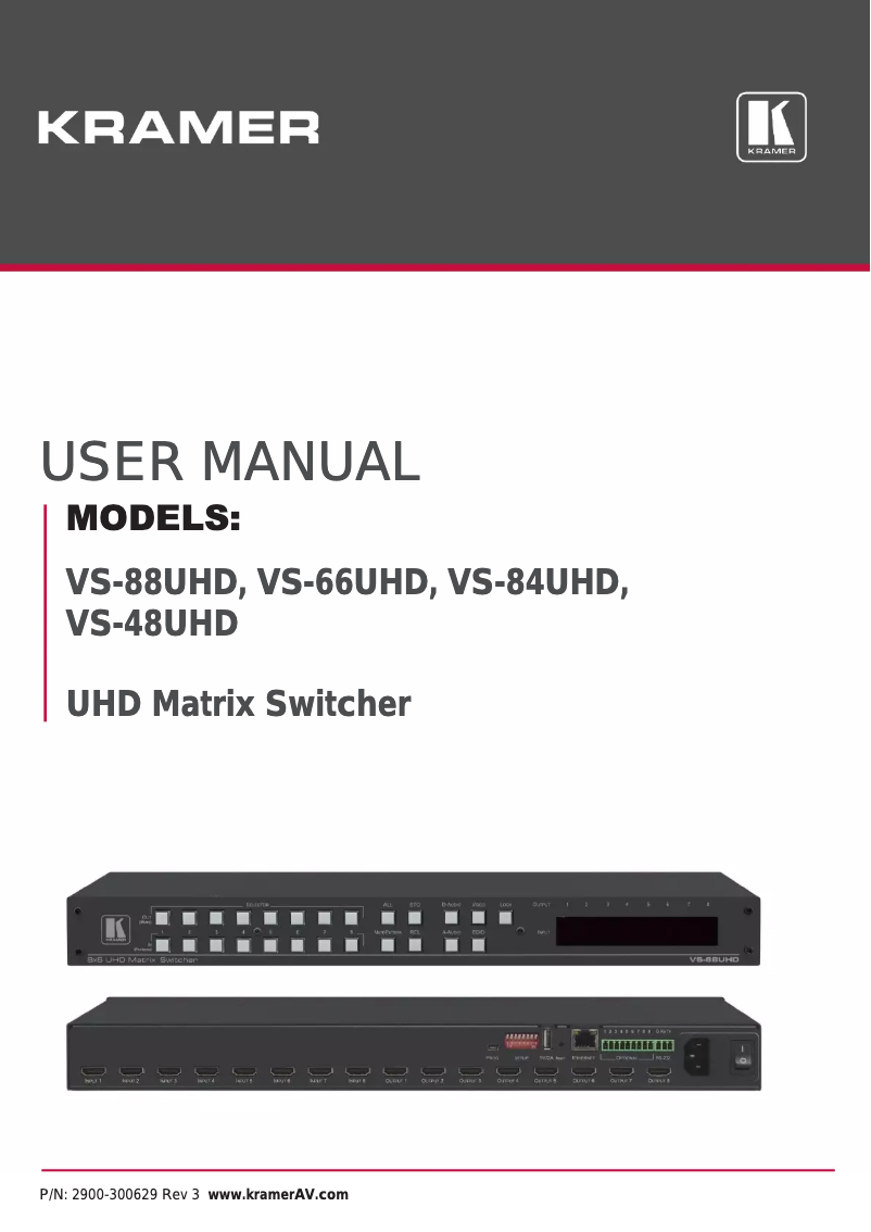 Page n°1 - Manuel utilisateur Kramer VS-48UHD