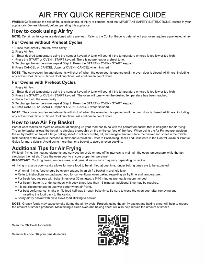 Page 1 de la notice Guide de démarrage rapide JennAir JES1450ML