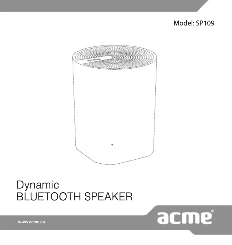 Page 1 de la notice Manuel utilisateur Acme SP109