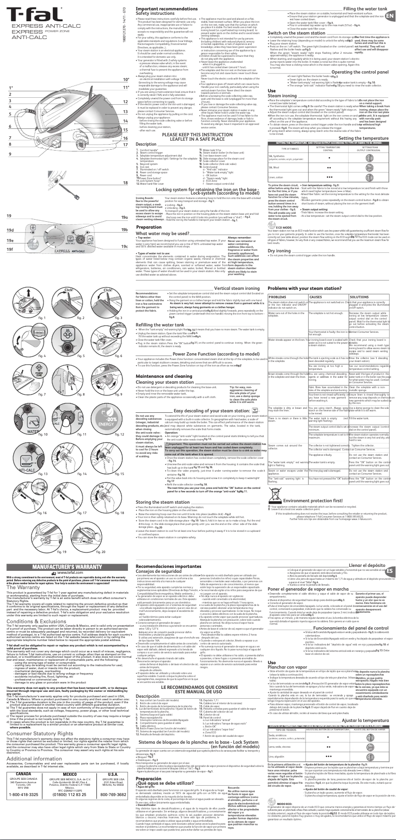 Page 1 de la notice Manuel utilisateur Tefal Express GV7450