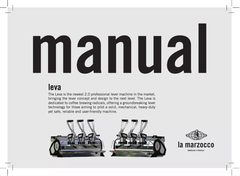 Page n°1 - Manuel utilisateur La Marzocco Leva