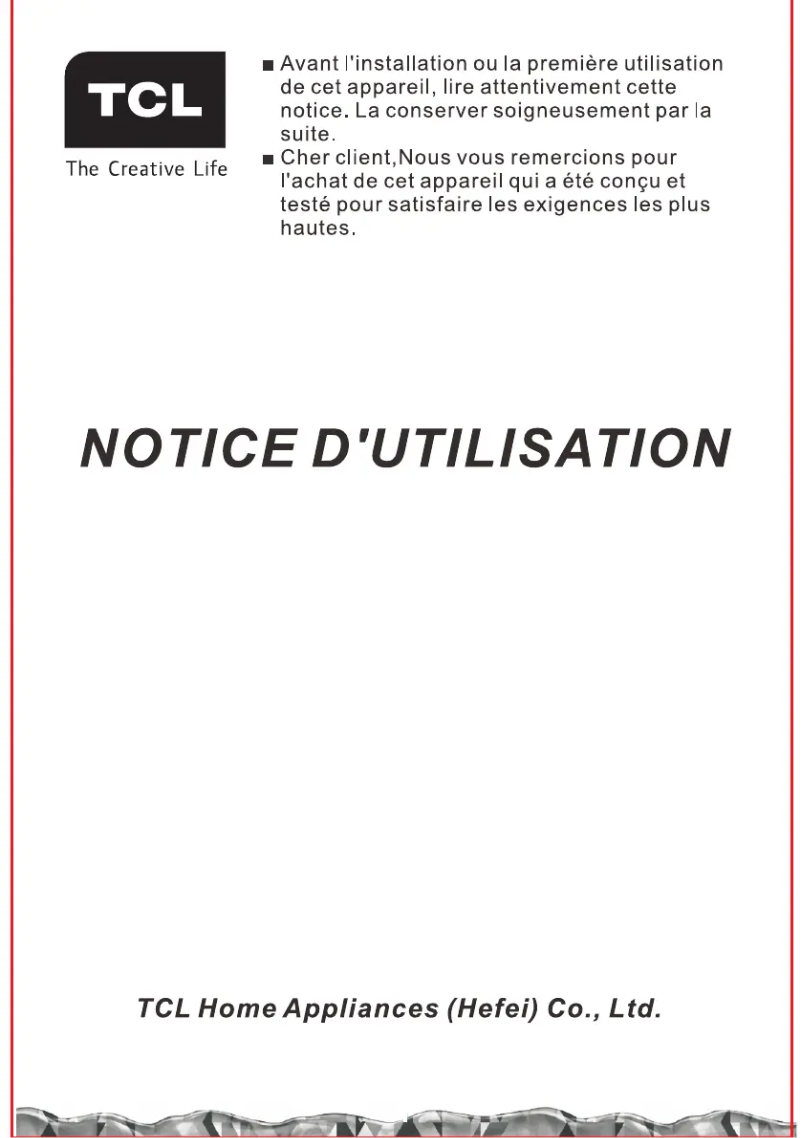 Page 1 de la notice Manuel utilisateur TCL FF0612WF0