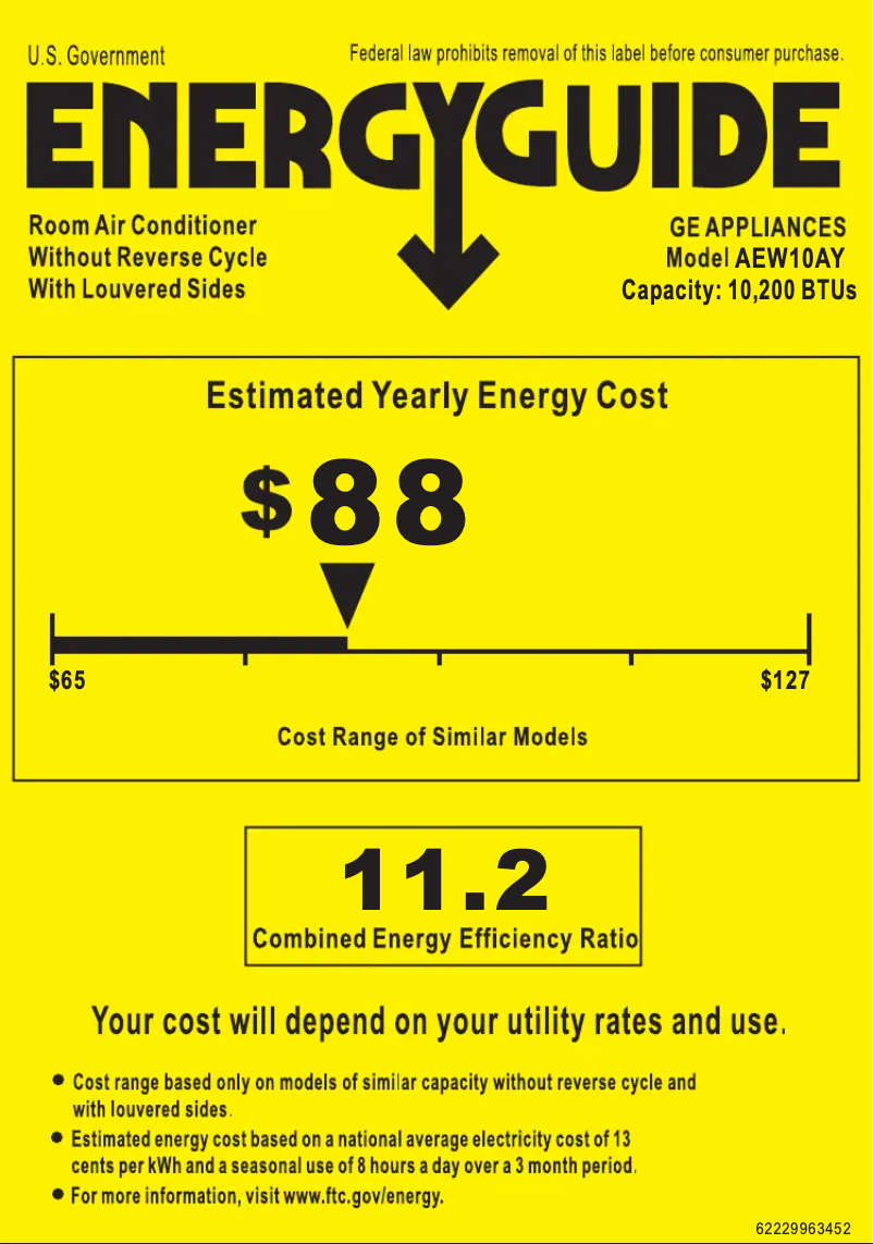 Image de la première page du manuel de l'appareil AEW10AY