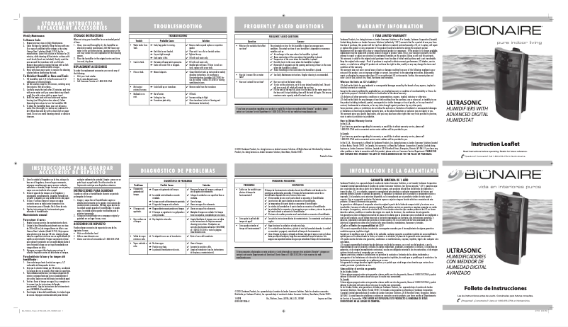 Image de la première page du manuel de l'appareil BUL7933