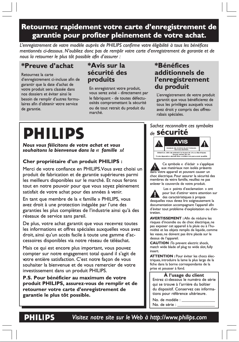 Page n°1 - Manuel utilisateur Philips HTS3400
