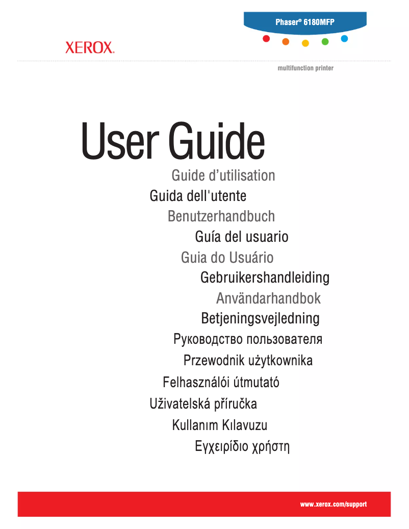 Page n°1 - Manuel utilisateur Xerox Phaser 6180