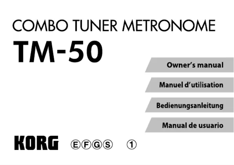 Page n°1 - Manuel utilisateur Korg TM-50