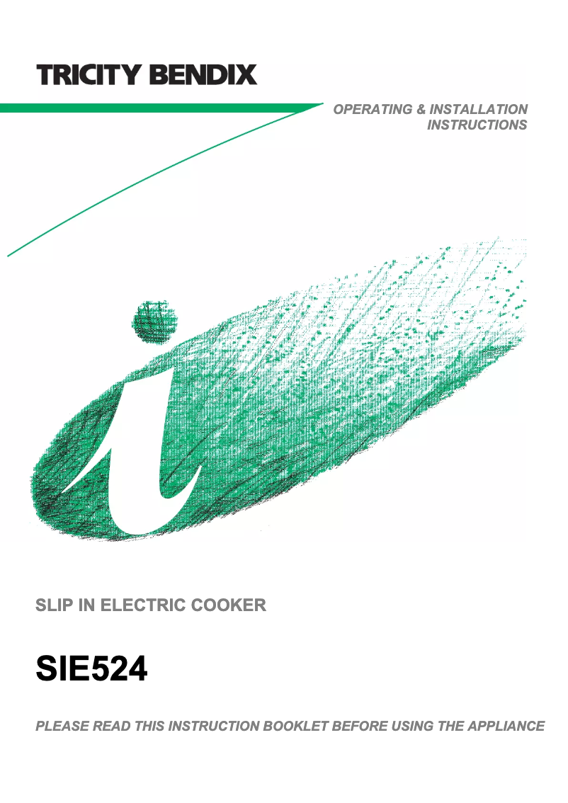Page 1 de la notice Manuel utilisateur Tricity Bendix SIE524W