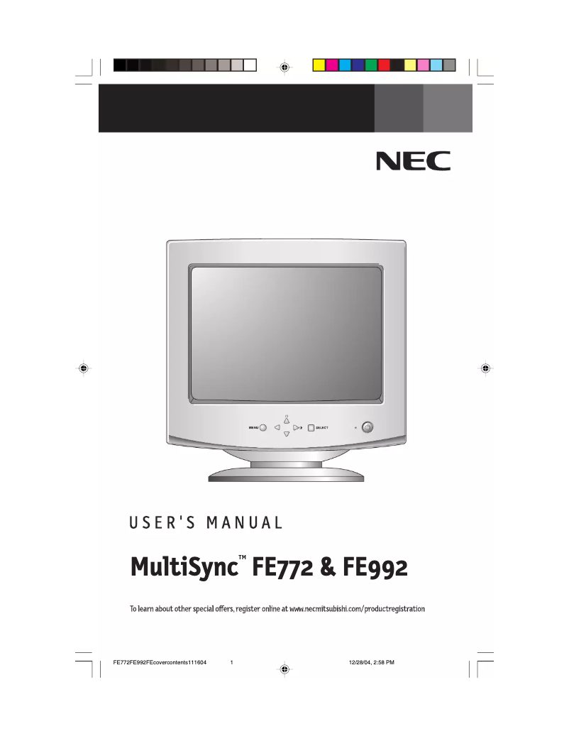 Página 1 del manual Manual de usuario NEC MultiSync FE992