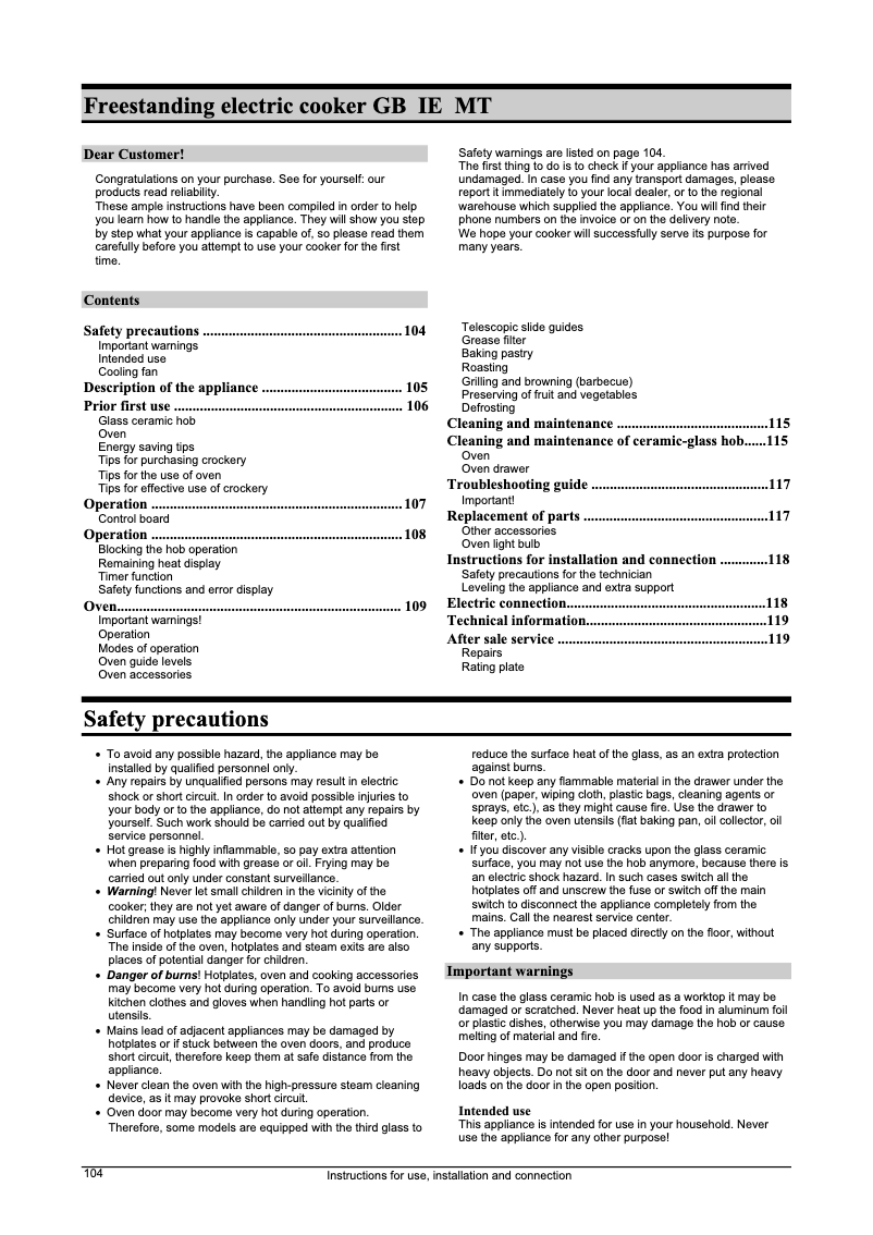 Page n°1 - Manuel utilisateur Gorenje EC 7969 E