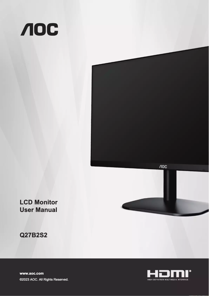 Image de la première page du manuel de l'appareil Q27B2S2