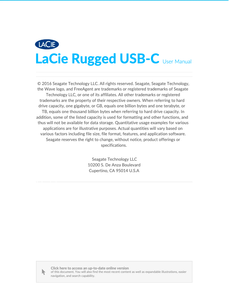 Página 1 del manual Manual de usuario Seagate Rugged USB-C