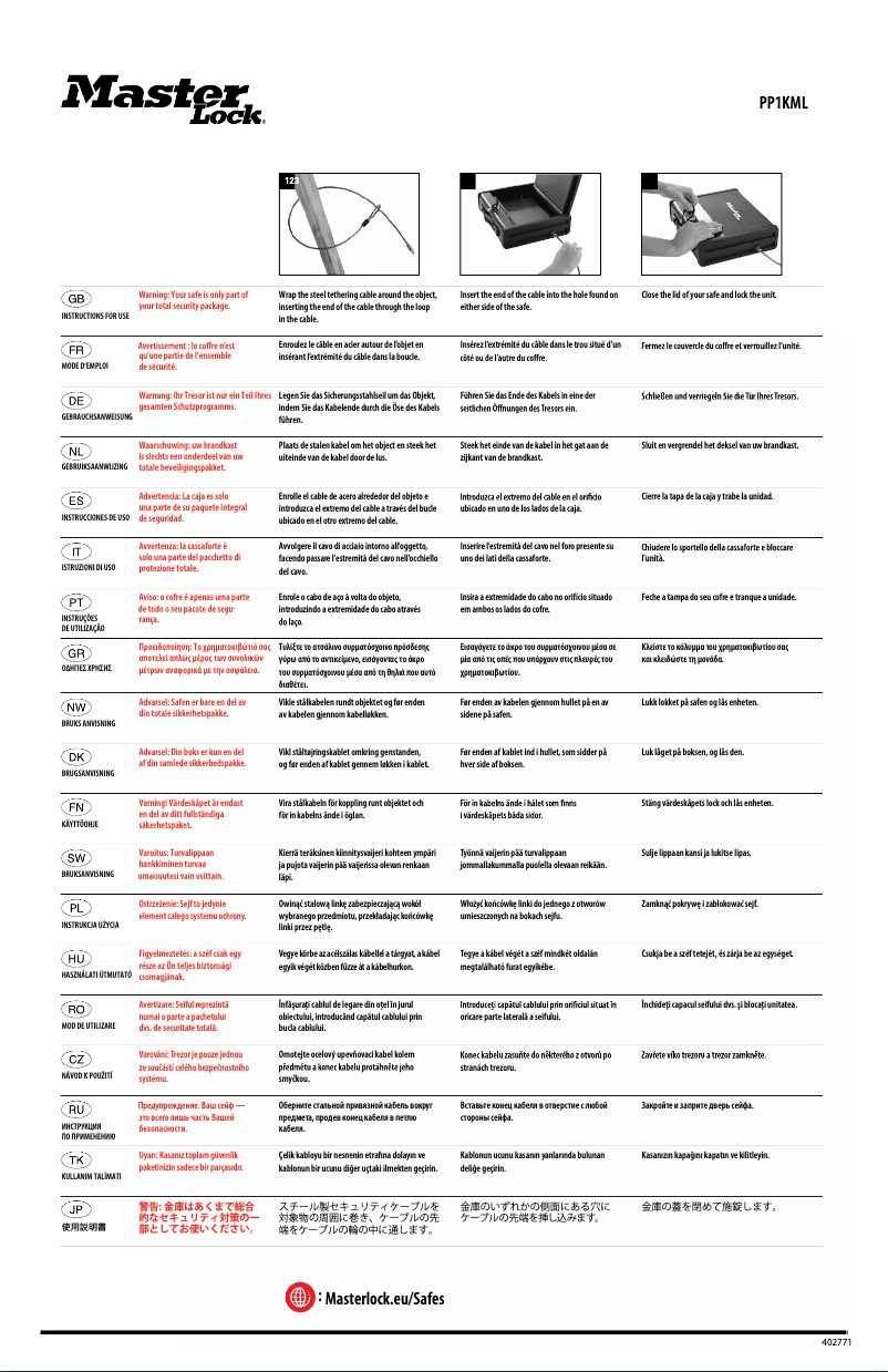 Image de la première page du manuel de l'appareil PP1KML