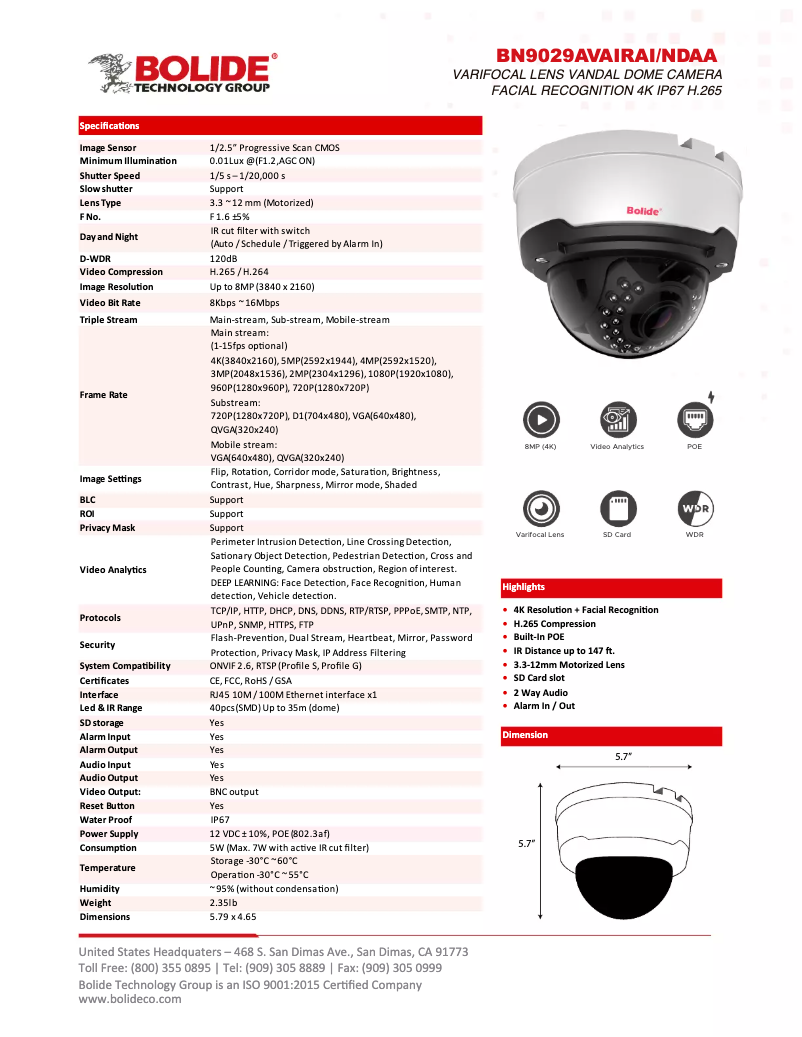 Page 1 de la notice Manuel utilisateur Bolide BN9029AVAIRAI