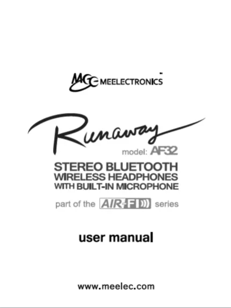 Page n°1 - Manuel utilisateur MEE audio Runaway AF32