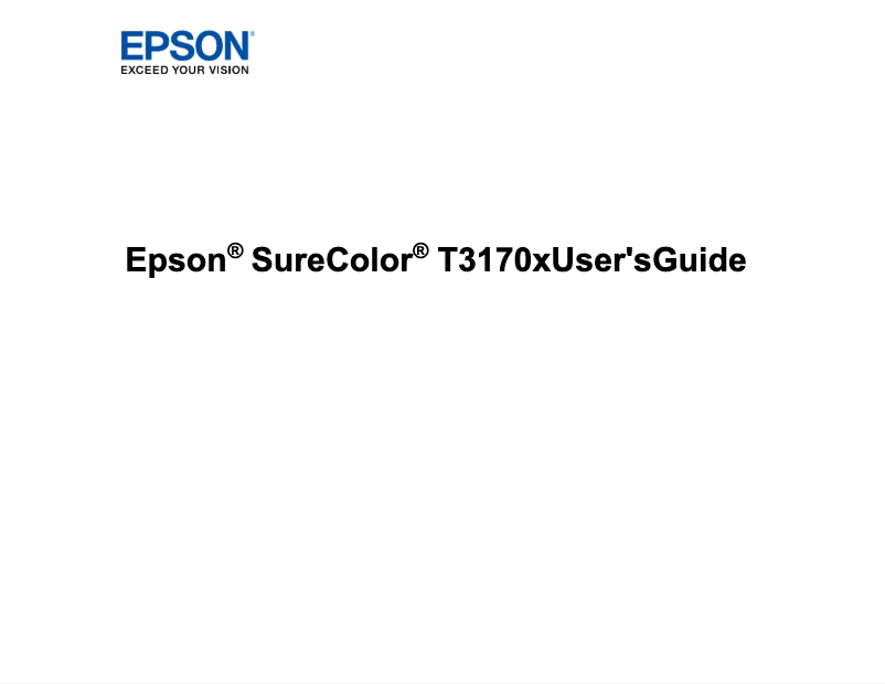 Page n°1 - Manuel utilisateur Epson SureColor T3170x