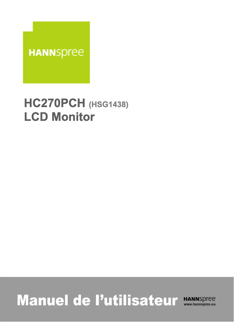 Image de la première page du manuel de l'appareil HG 270 PCH