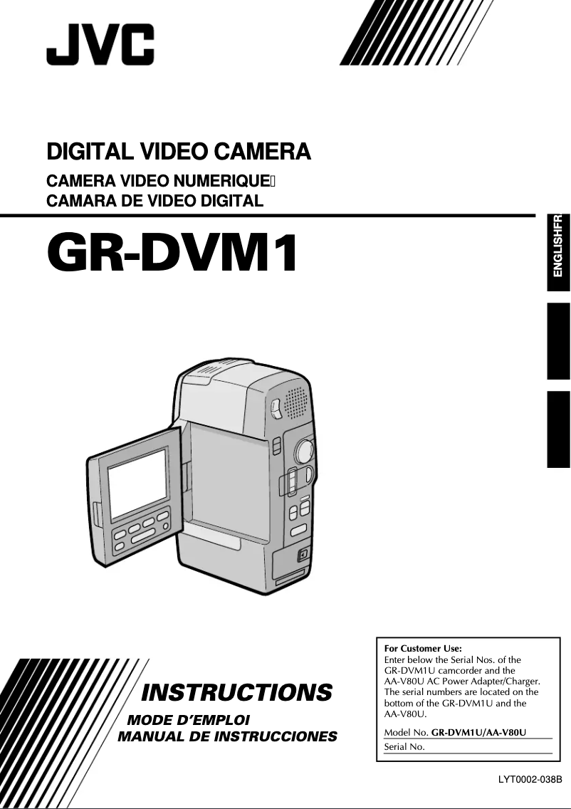Page n°1 - Manuel utilisateur JVC GR-DVM1