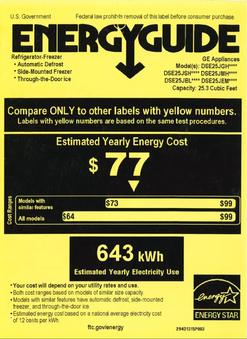 Page n°1 - Label énergétique Adora DSE25JEMDS