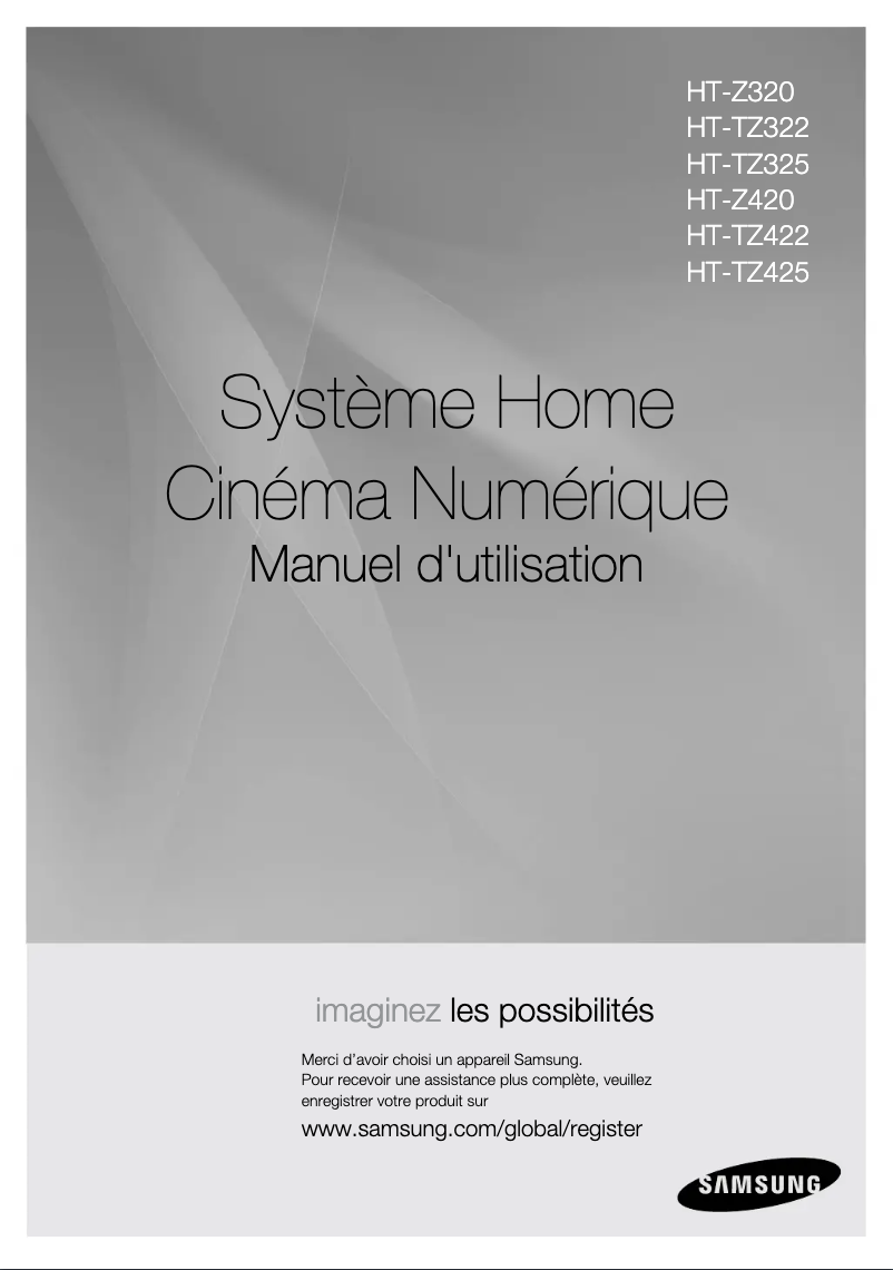 Page 1 de la notice Manuel utilisateur Samsung HT-TZ425