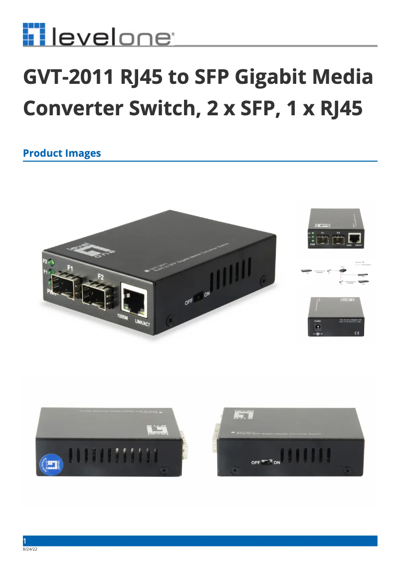 Page n°1 - Fiche technique LevelOne GVT-2011