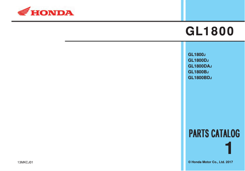 Page 1 de la notice Manuel utilisateur Honda GOLDWING (2017)