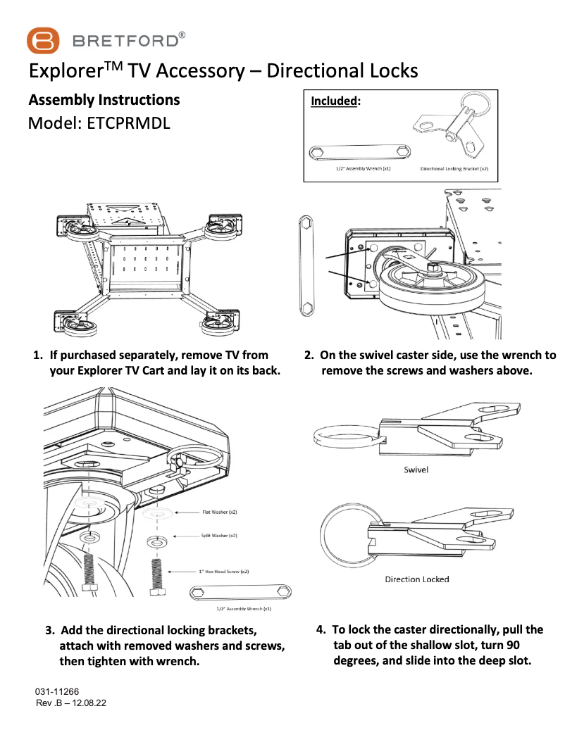 Page 1 de la notice Manuel utilisateur Bretford Explorer ETCPRMDL