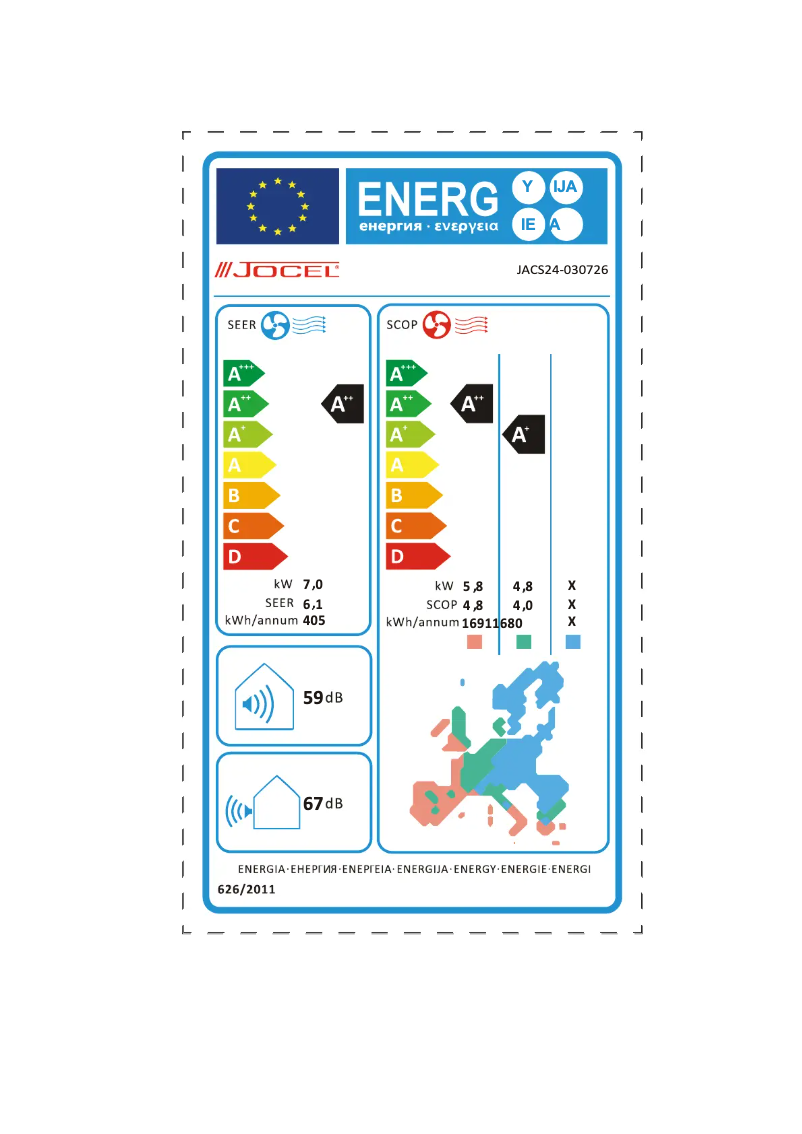 Page n°1 - Label énergétique Jocel JACS24-030726