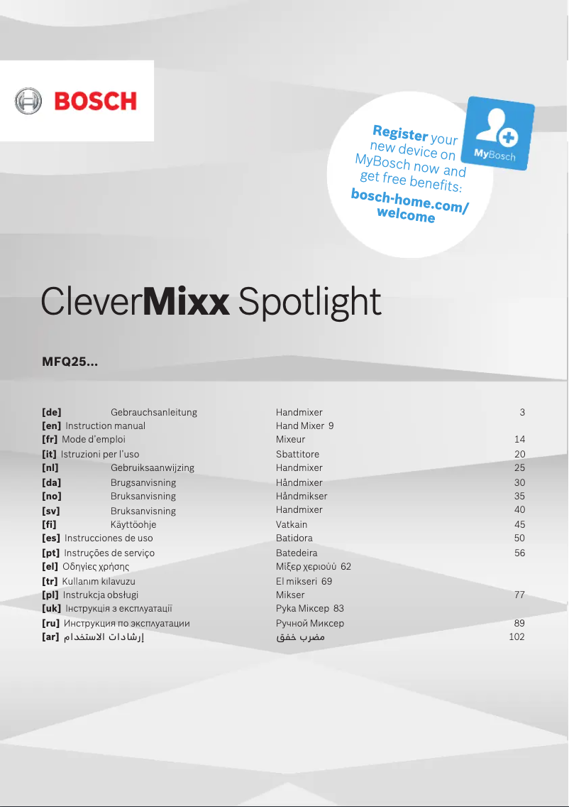 Image de la première page du manuel de l'appareil CleverMixx MFQ25200