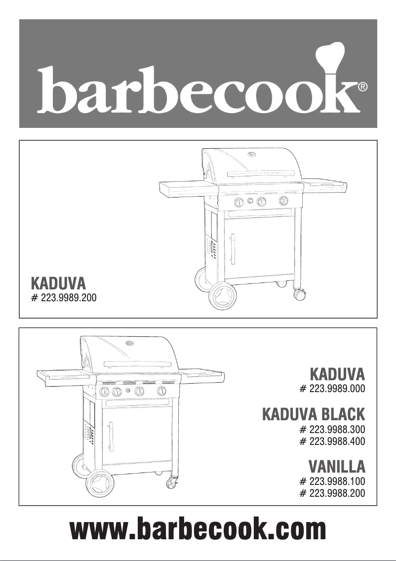 Page 1 de la notice Manuel utilisateur Barbecook Kaduva Black