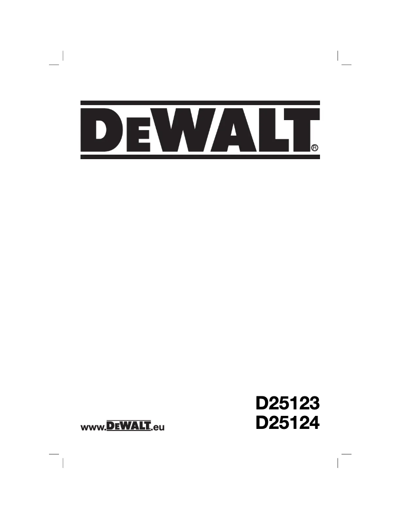 Page 1 de la notice Manuel utilisateur DeWalt D25123K