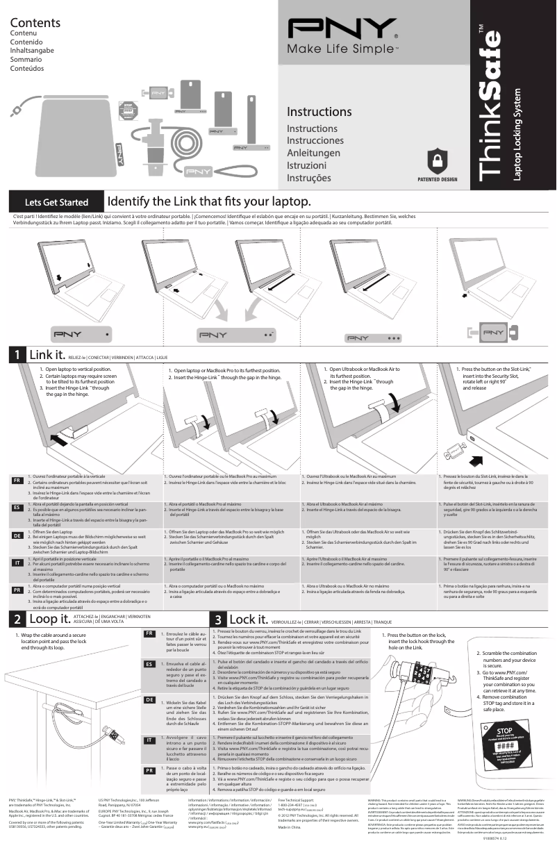 Page 1 de la notice Manuel utilisateur PNY PNYTSUL1RB