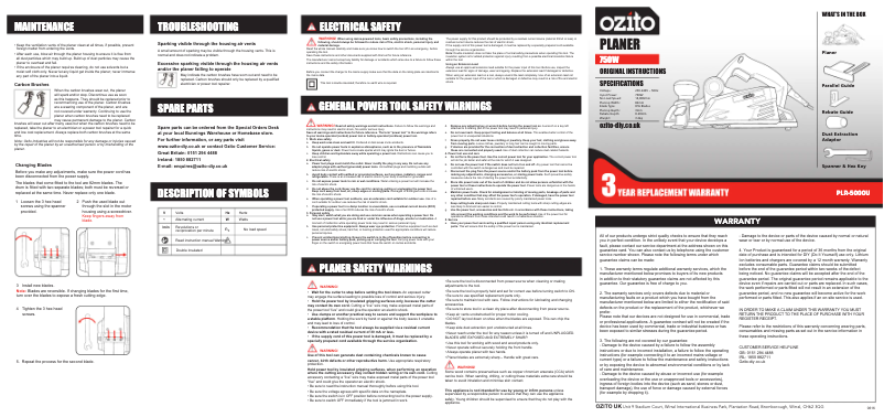 Page n°1 - Manuel utilisateur Ozito PLR-5000U