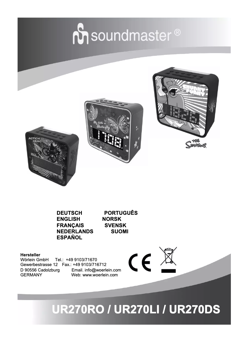 Page n°1 - Manuel utilisateur Soundmaster UR270LI