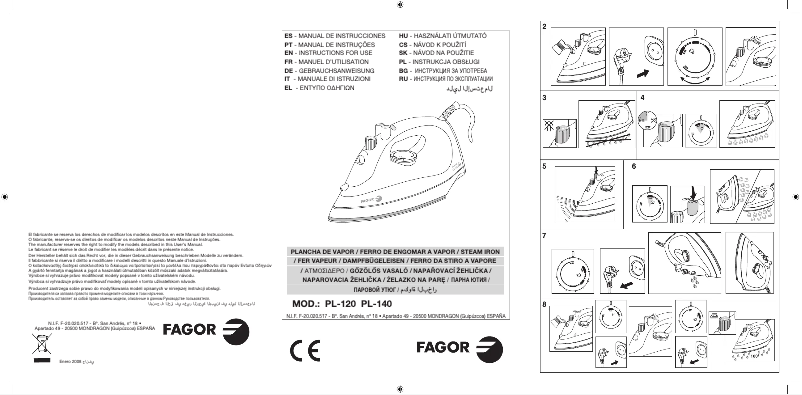 Page n°1 - Manuel utilisateur Fagor PL-140