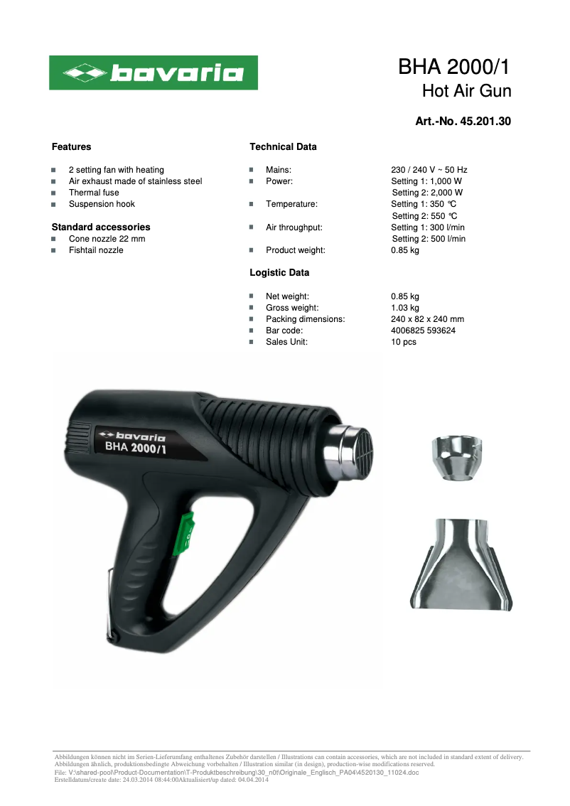 Página 1 del manual Manual de usuario Bavaria BHA 2000/1