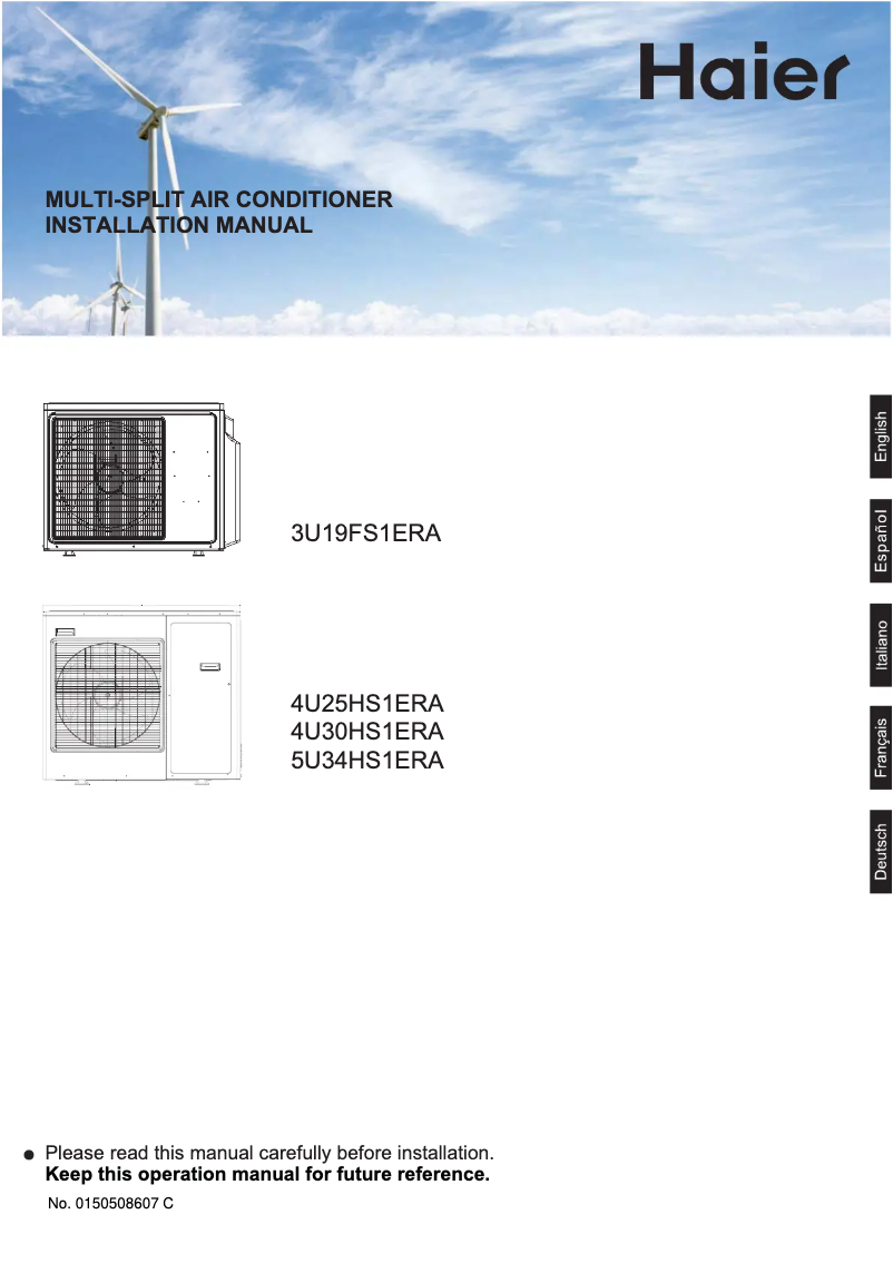 Page n°1 - Manuel utilisateur Haier 5U34HS1ERA