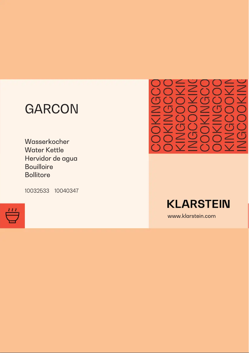 Image de la première page du manuel de l'appareil Garcon